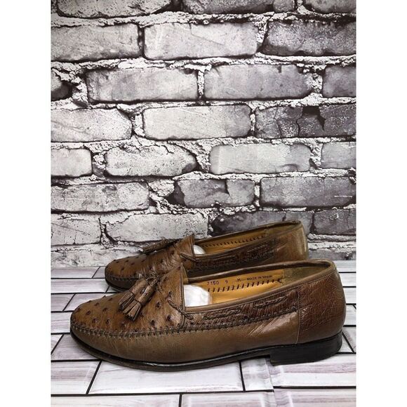 Magnanni Tobacco Ostrich Brown Leather Tassel Dress Loafers Men’s Sz 9M US/42EU main image 15
